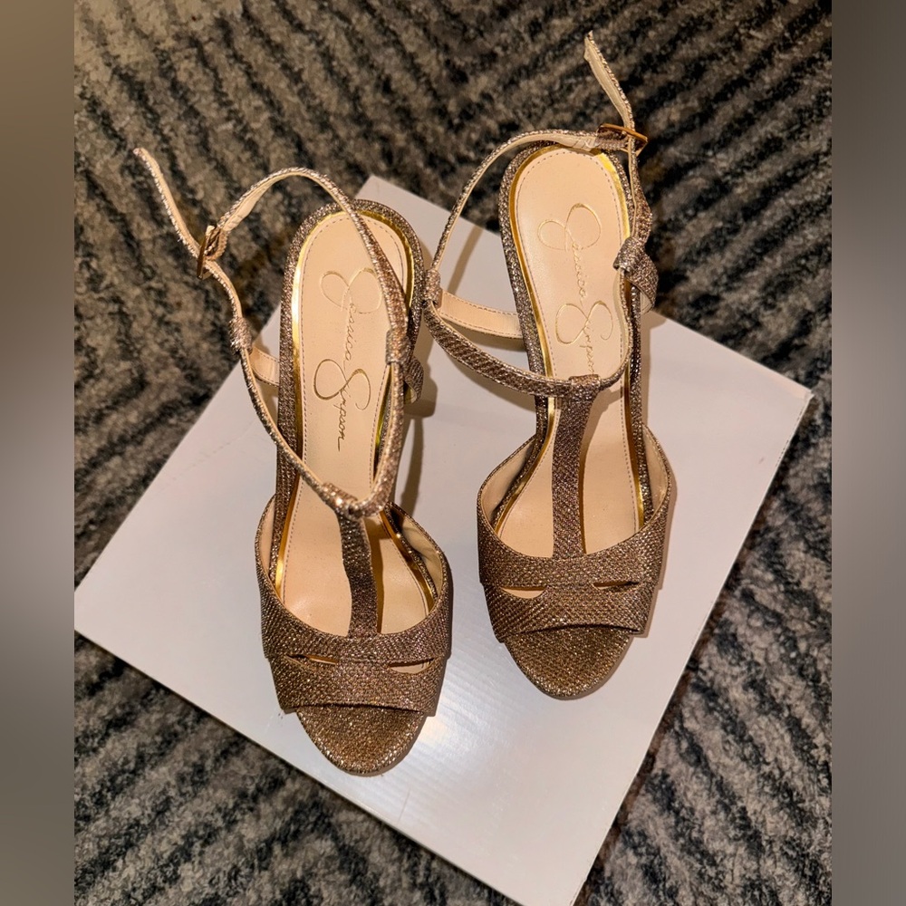 Jessica Simpson Gold Heels